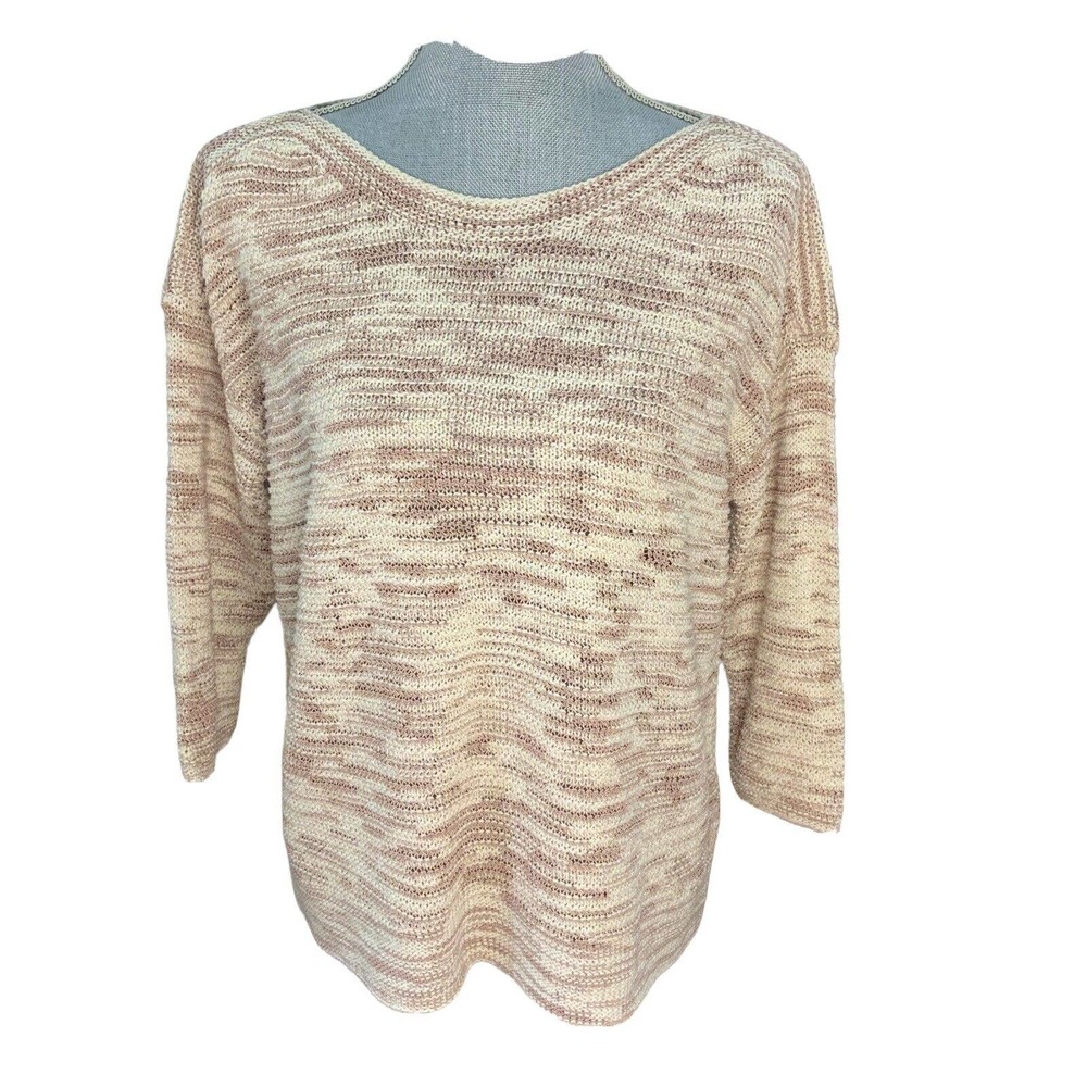 Pure J Jill Sweater Woven Sweater Top Boat‎ Neckline Small Petite Oversized Read